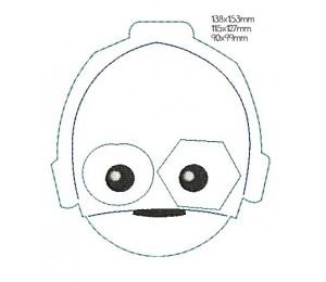 Stickmuster - Roboter Robo Kopf Fransenappli